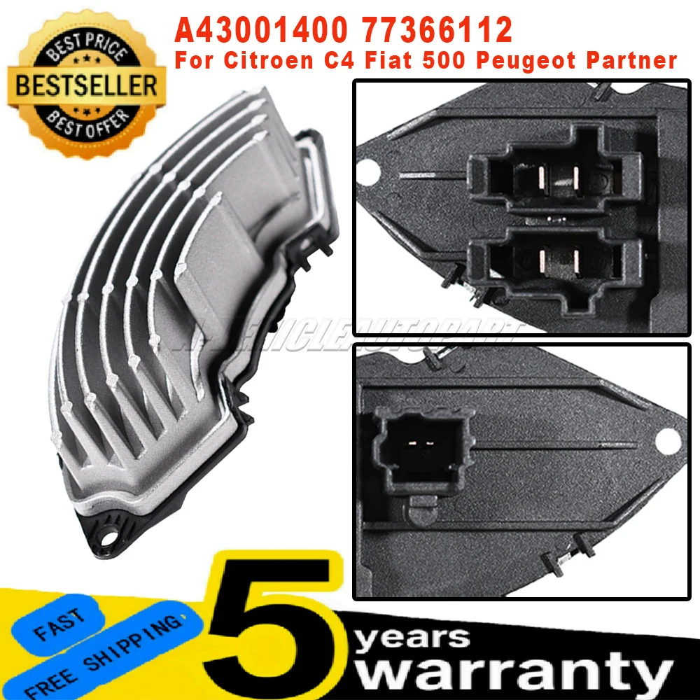 

New A43001400 77366112 For Citroen C4 Jumpy Fiat 500 Panda Peugeot Expert Partner Heater Blower Control Resistor car accessories