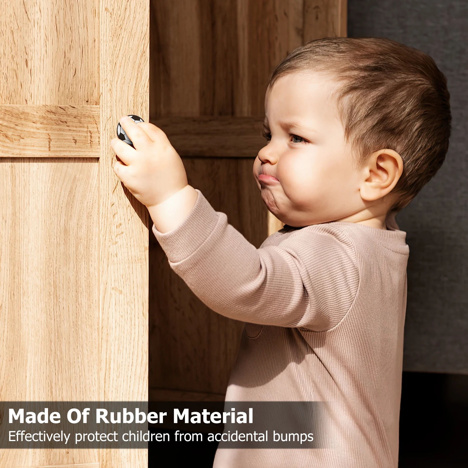 

6 Pcs s Dresser Knobs Football Handle Soccer Flat Childproof Black Pull Cabinet Drawer