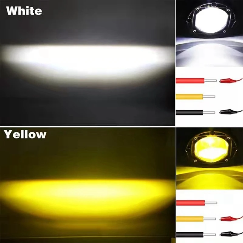 30W Yellow White Colour 12V LED Spotlight 3Inch Front Bar Fog Light Suitable For Motorbikes Beach Bikes Off-Road