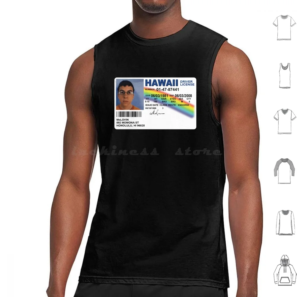 Mclovin Fake Id-Funny Meme Tank Tops Print Cotton Superbad Funny Meme Fake Id Mclovin Superbad Mclovin Mclovin Fake Id
