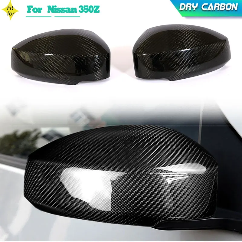 Dry Carbon Car Rearview Mirror Covers for Nissan 350Z 2-Door 2003-2009 Racing Side Rear View Mirror Caps Shell Covers Body Kits