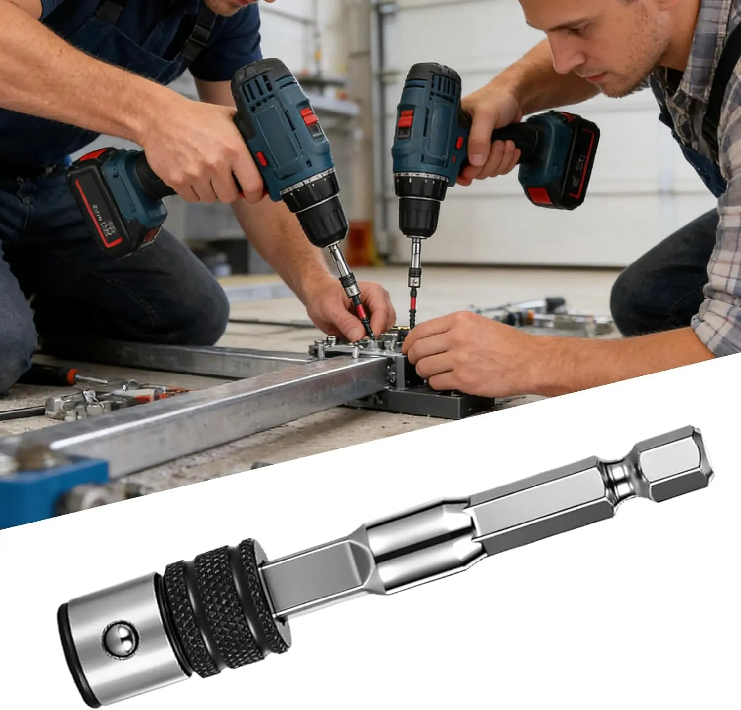 1/4 Hex Magnetic Quick Change Screwdriver Bit Adapter with Extension Rod and Self Locking Holder for Electric Drill