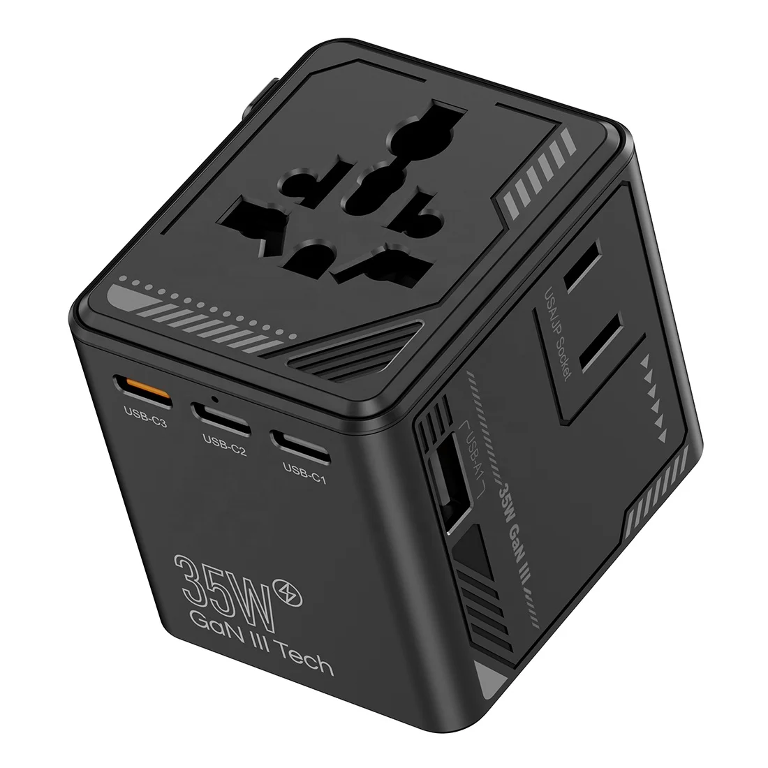 GaN 35W Universal Travel Quick Charger Adapter Worldwide Plug for Phones & Tablets
