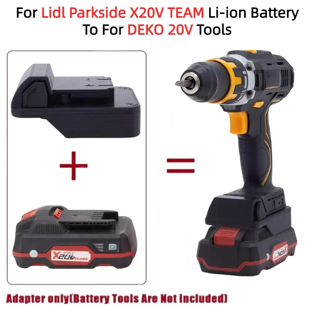 

Battery Converter Adapter for Lidl Parkside X20V TEAM Lithium Battery TO for Deko Screwdriver 20v Drill Tool (Only Adapter）