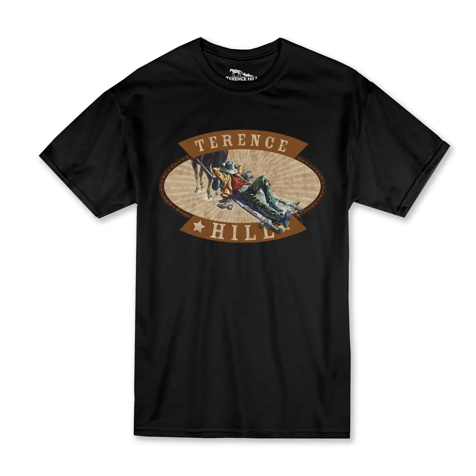 Футболка The Tired Joe Flatbed VIER Fäuste für ein Halleluja Black Terence Hill Renato Casaro Edition, винтажная, с эффектом потертости
