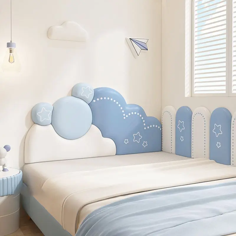 Cartoon Kids Bedroom Furniture Headboard Tete De Lit Cabecero Cama Head Board Anti-collision 3D Wall Stickers