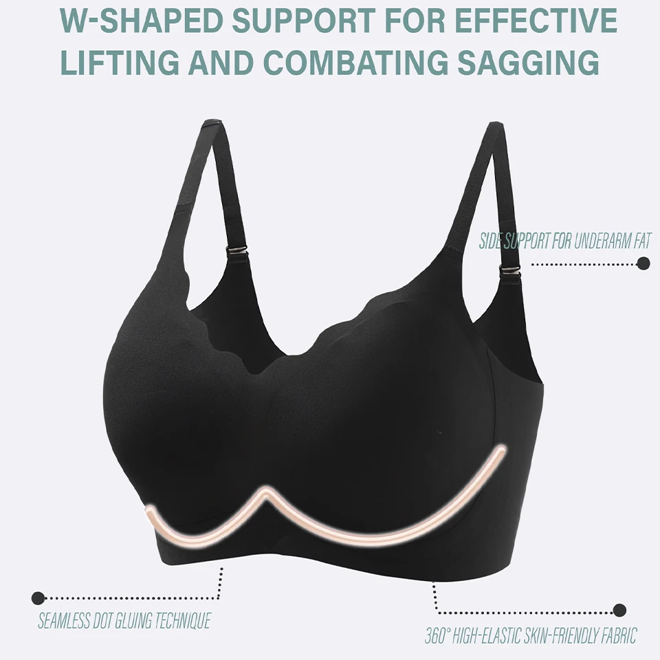 Reggiseno push up morbido da donna Reggiseno imbottito rimovibile senza ferretto Comfort senza cuciture Reggiseno quotidiano a copertura totale per donna