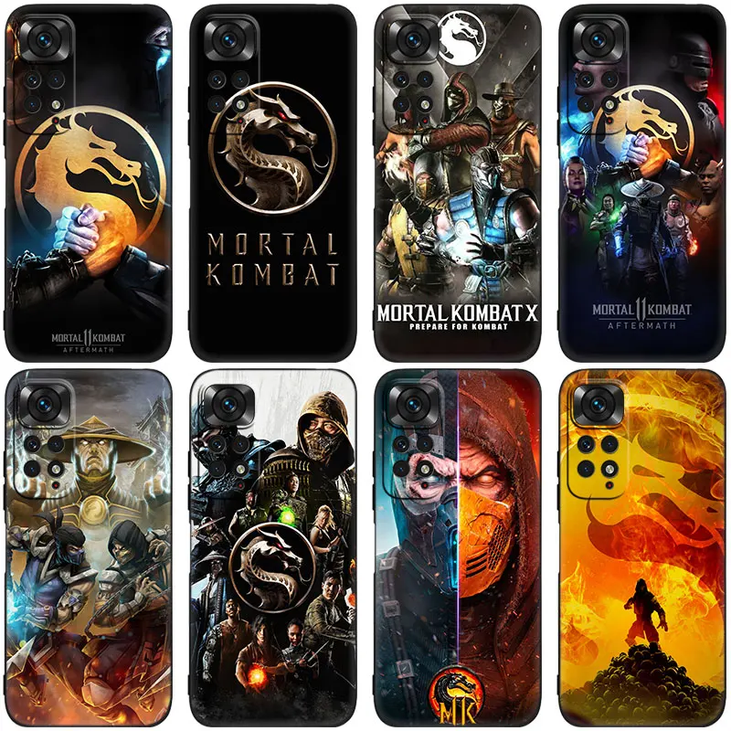 Scorpion Mortal Kombat Black Phone Case For Xiaomi Redmi Note 12 + 11 11S 11T 11E 10 10T 5G 10S 9S 9 8T 7 6 Pro Silicone Cover