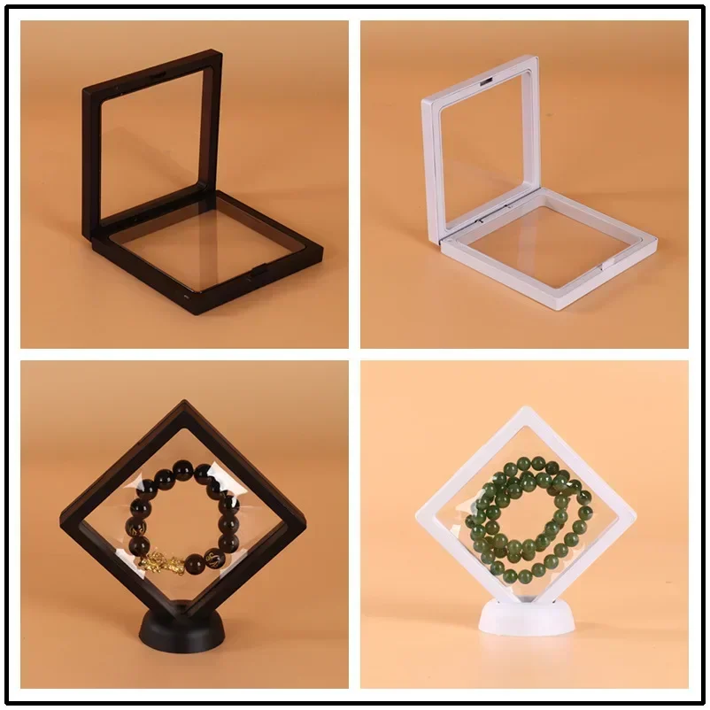 

5pcs 3D Floating Picture Frame Jewelry Storage Box Necklace Bracelet Display Stand Jewellery Stone Presentation Case Accessories