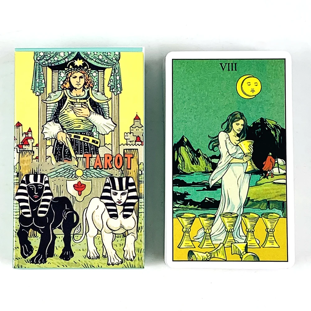 Tarot Cards A 78 Deck Oracle English Visions Prediction Divination Edition Borad Playing Games,Halloween and Christmas Games