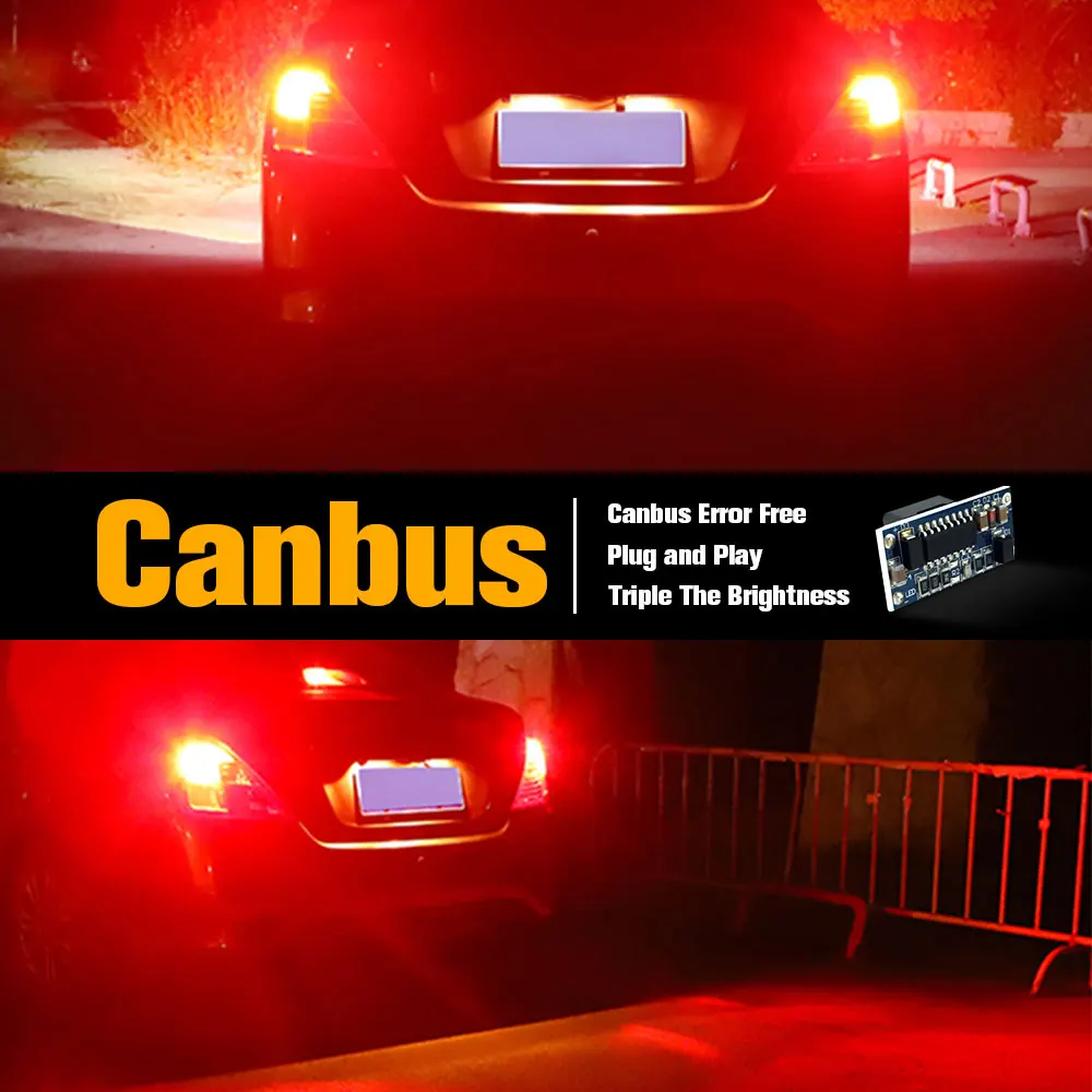 2pcs LED 브레이크 전구 램프 P21W BA15S Canbus BMW X1 E84 F48 X3 F25 G01 F97 X6 E71 E72 Z3 쿠페 E36 Z4 로드스터 E86 E85