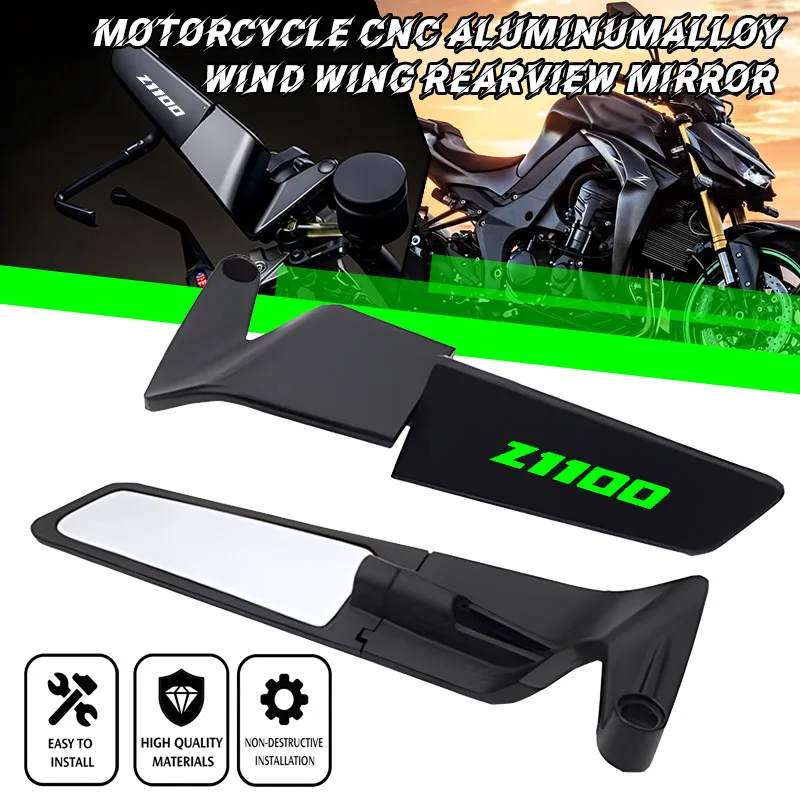 

Z1100 NEW Motorcycle Mirrors Stealth Winglets Mirror Rotatable Adjustable Mirrors For Z1100 Z 1100 z1100 2026