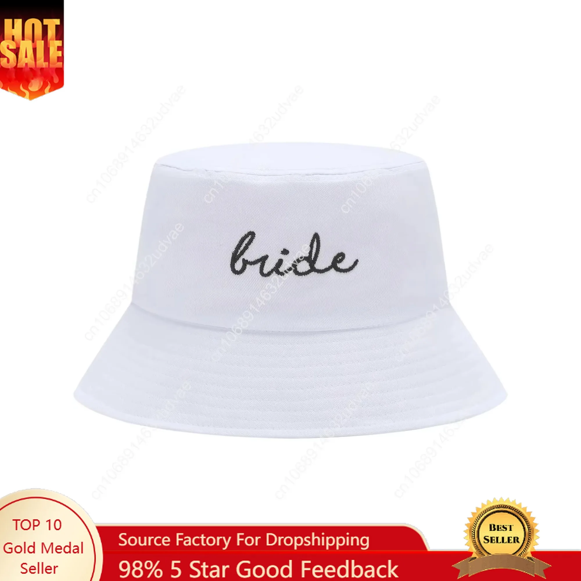 

GEANBAYE Bride Hat Personality Bucket Hat Bachelorette Party Gift White Hat