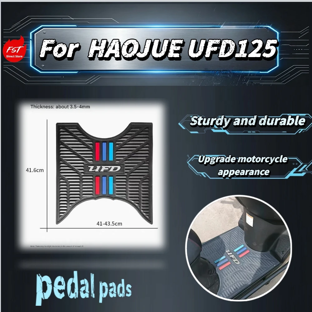 For Haojue UFD125 Original Mount Waterproof Floor Mat, Wear-resistant Non-slip Rubber Footrest Pad Mod Parts