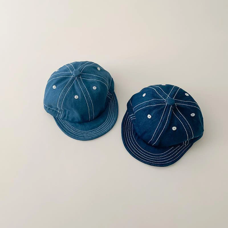 Retro Denim Baseball Caps for Baby Spring Summer Toddler Boy Girl Peaked Hat Korean Adjustbale Cotton Kids Sun Hats