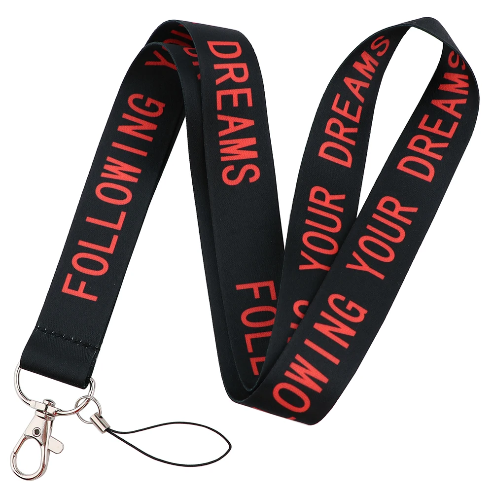 Warning Series Quotes Lanyards For Keys Chain ID Credit Card Cover Pass Mobile Phone Charm Neck Straps Badge Holder Accessories