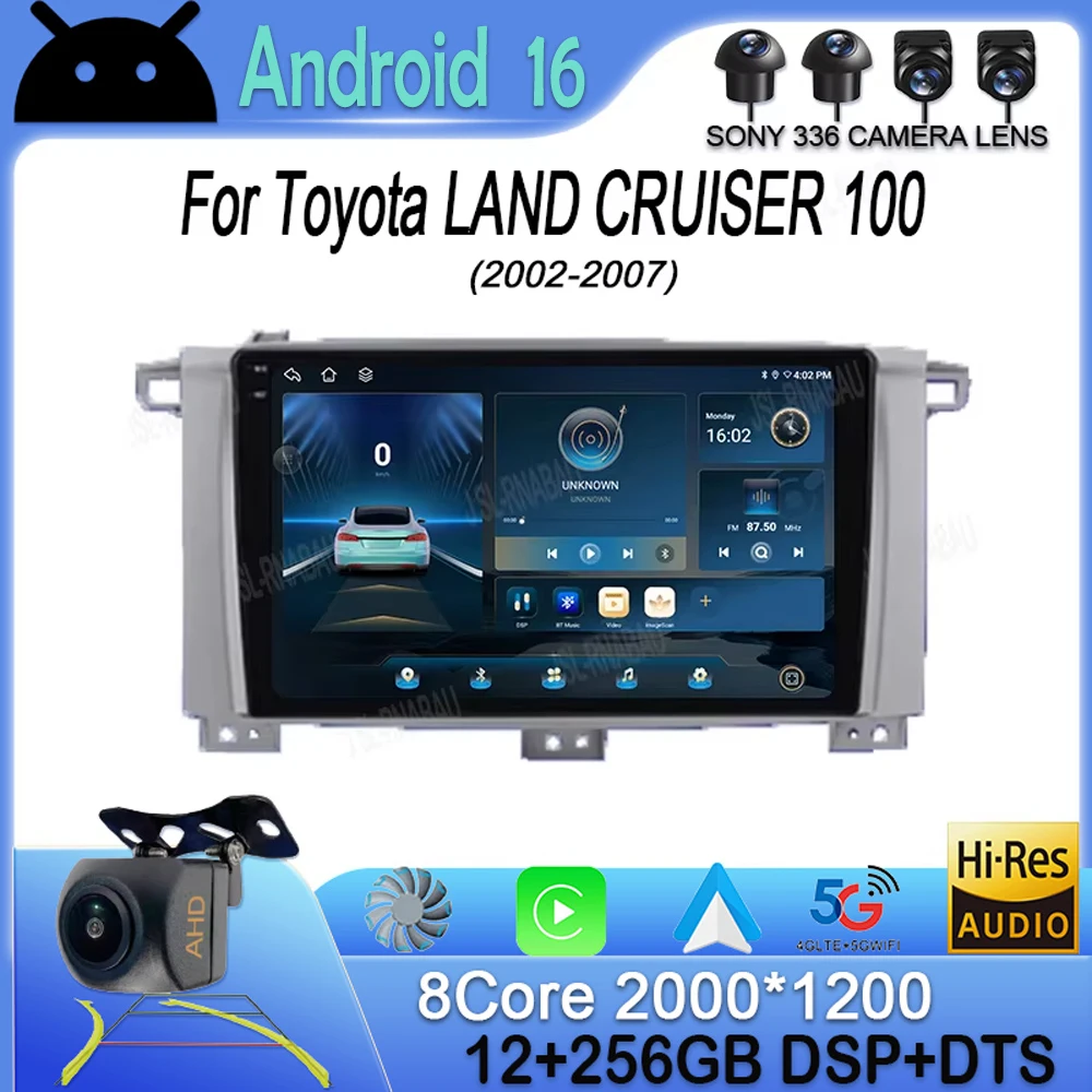 

9 inch Android 16 4G Carplay Car Radio Multimedia GPS For Toyota LAND CRUISER 100 2002-2007 2din Auto radio Stereo