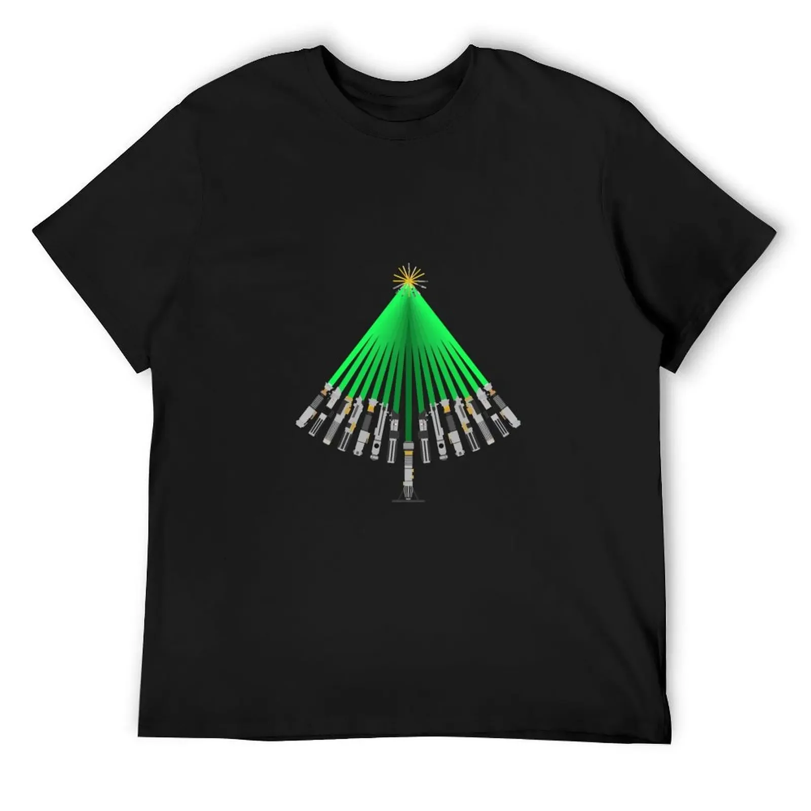 

LightSaber Christmas Tree T-Shirt graphic tee shirt blacks funny shirt cotton fitted t shirts for men