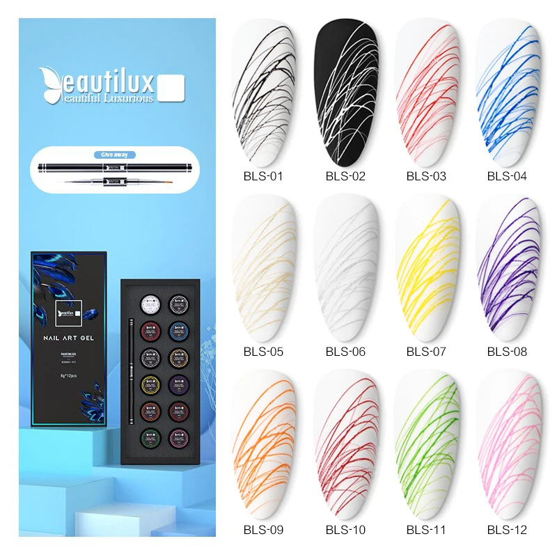 

Набор гелей для маникюра, с кисточкой для ногтей