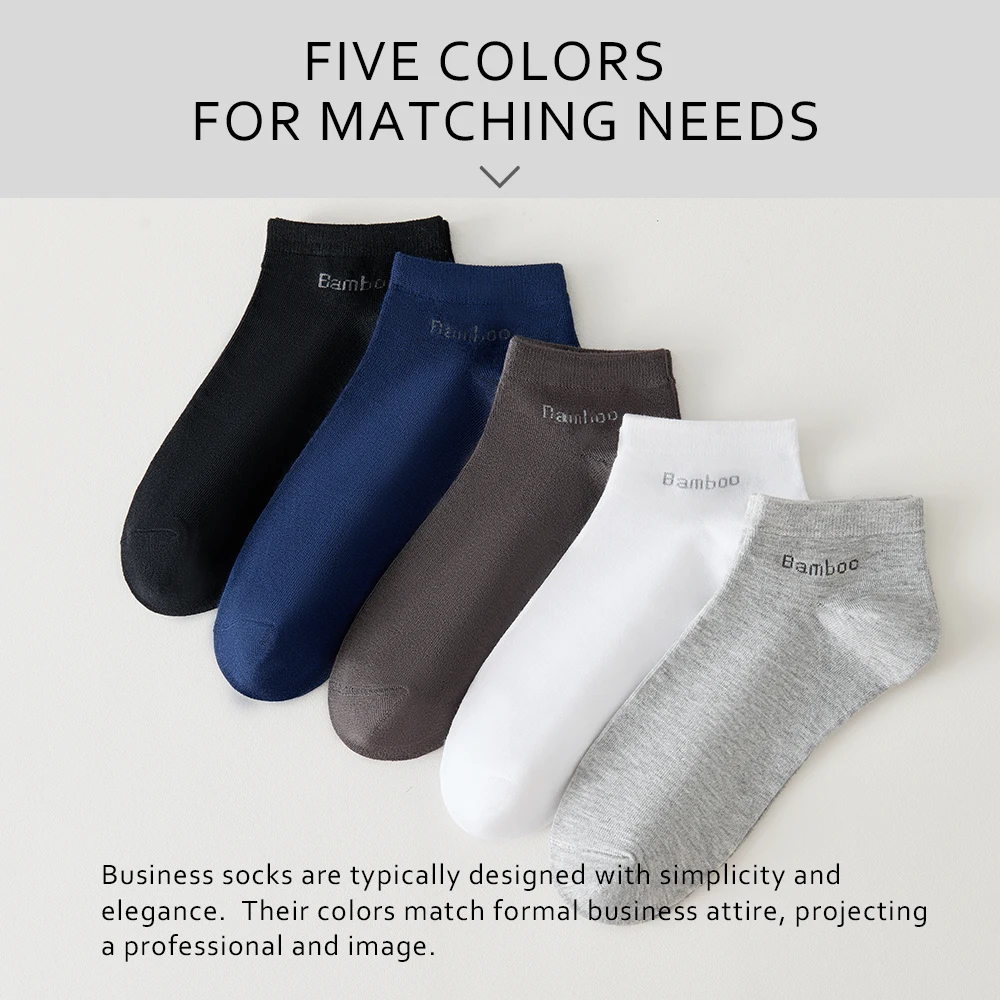 5 пар высококачественных мужских носков из бамбукового волокна, летние тонкие впитывающие пот дезодоранты, мужские деловые повседневные деловые черные носки, подарок