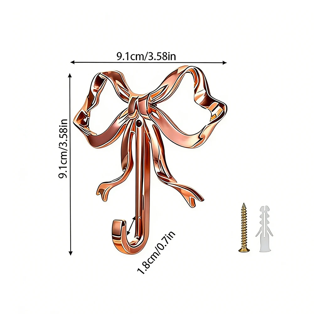 Functional Alloy Bow Wall Hook for Bathroom Entryway Kitchen or Bedroom to Keep Keys Towels Hats Bags Within Easy Reach