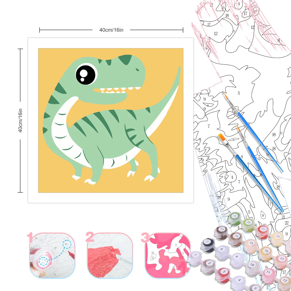 Paint By Number -- Kids -- Fun Animals 3
