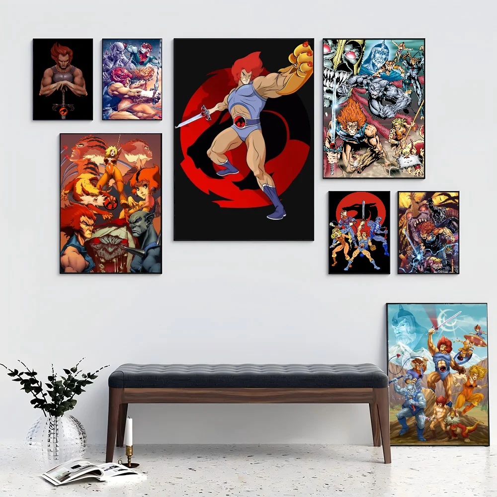 1pc ThunderCats Poster Self-adhesive Art Waterproof Paper Sticker Coffee House Bar Room Wall Decor