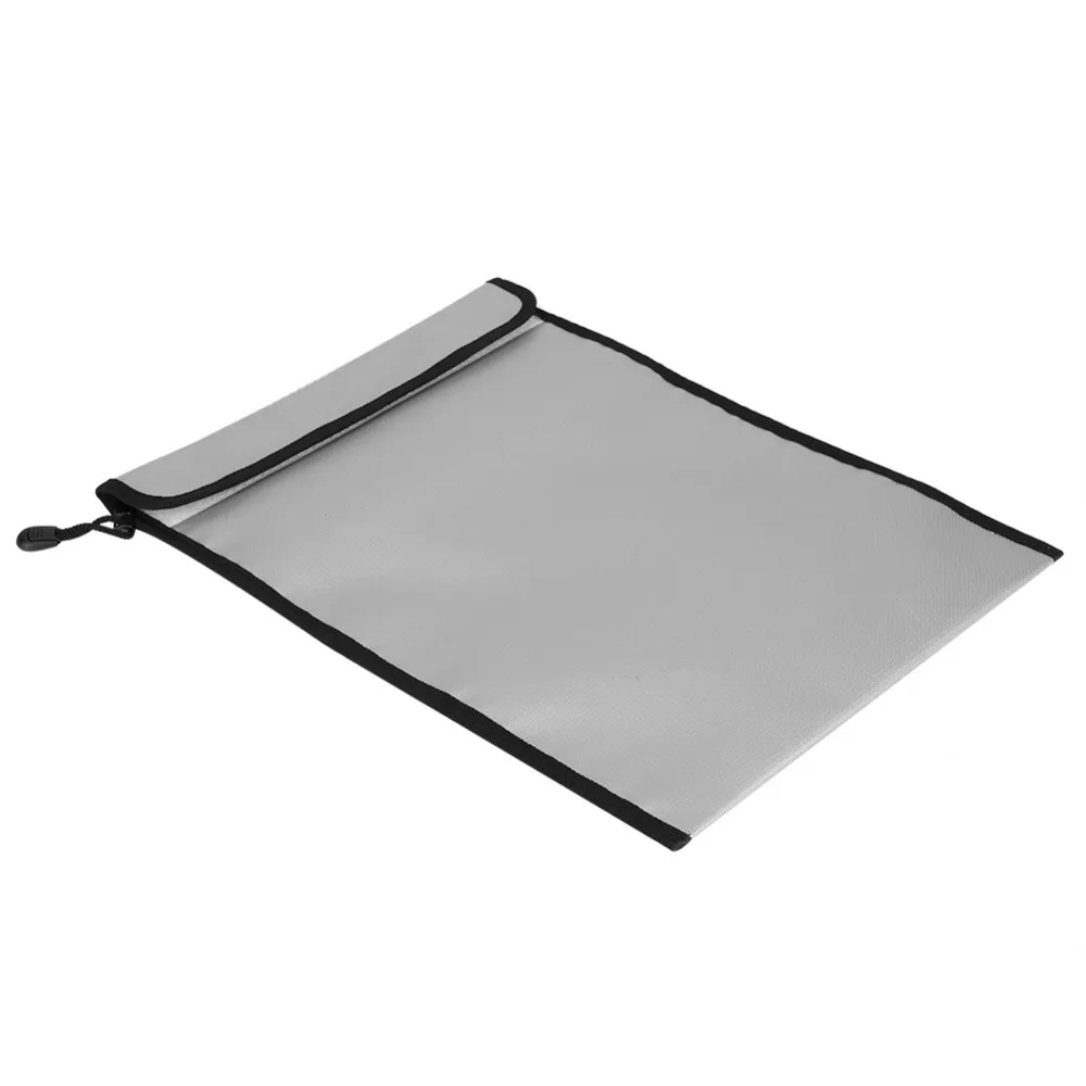 Waterproof Fireproof Document Bag Zipper Closure Silver Document Envelope Safety Envolope Design Fireproof Pouch File Storage
