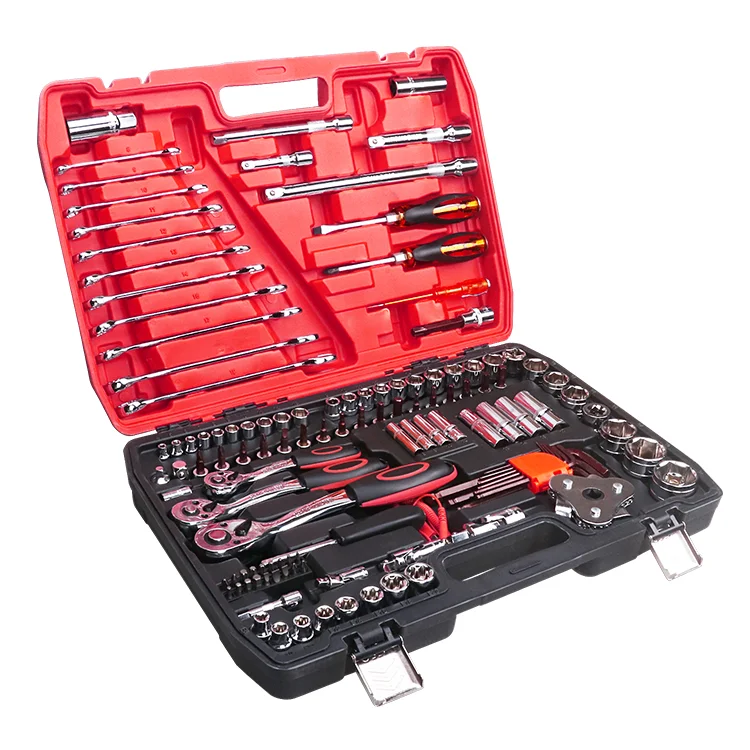 

121PCS Kit Car Repair Sockets Set Hand Tool Sets Combination Socket Wrench Set with Plastic Tool Box for Car Repair