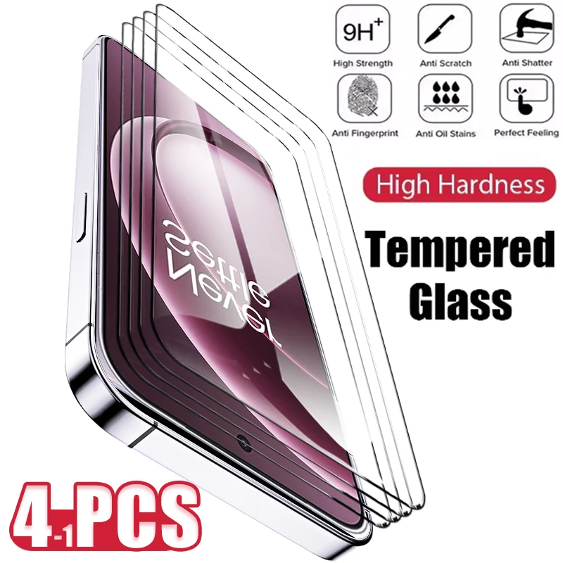 1-4PCS Tempered Glass For OnePlus 15 13 13T 13R 13s 10R 9 9R 9RT 9E 8T Plus + 8T+ 7 Pro 7T Ace Racing 2V 3 3V Screen Protector