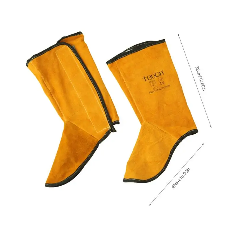 Cowhide Leather Anti-scalding Work Safety Apron Welder Apron Welding Protection Wear-resistant Welding Foot Guard Shoes Covers