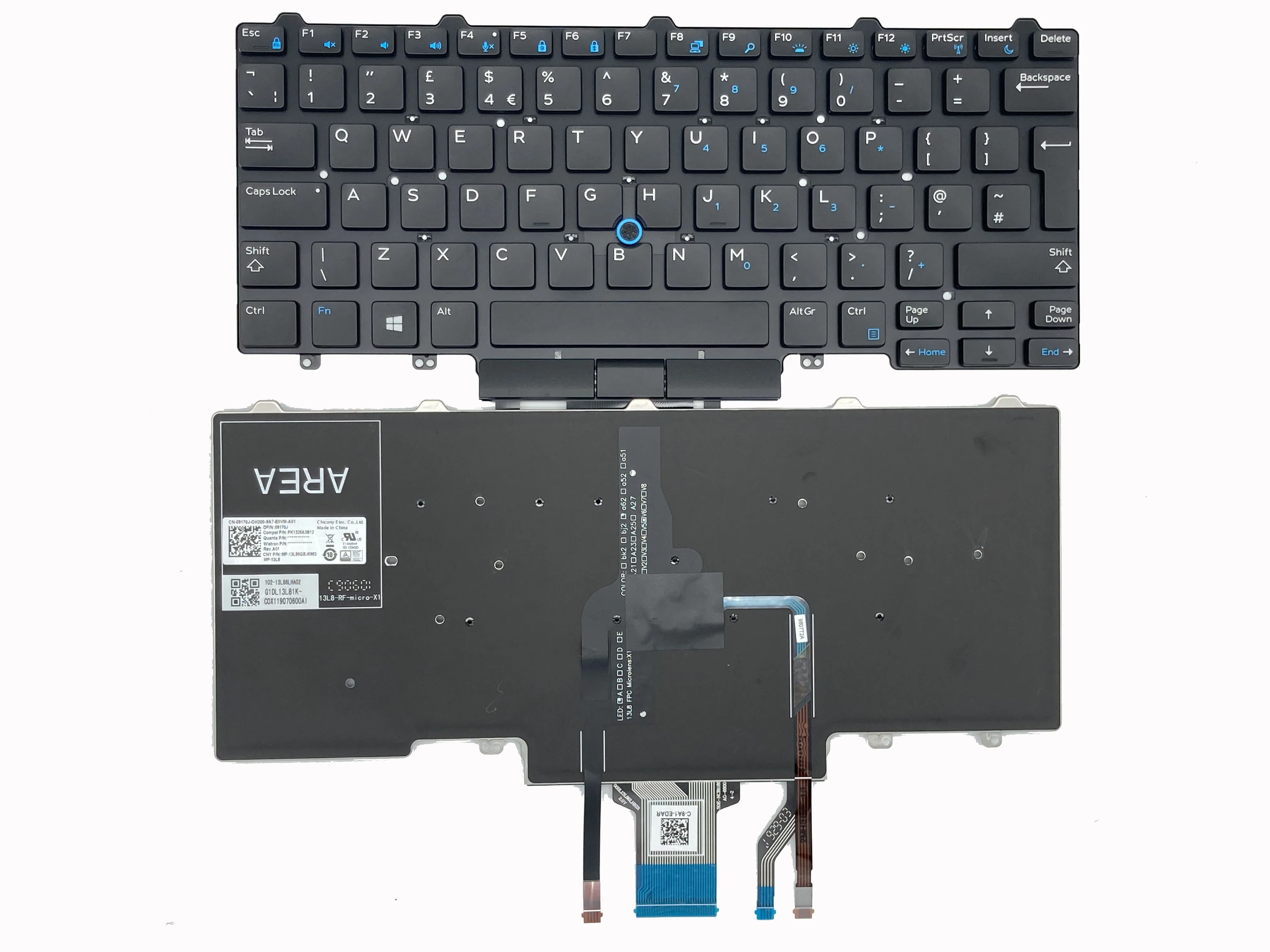 New UK Backlight keyboard for DELL LATITUDE E5450 5470 5480 5490 E7450 7470 7480 7490 laptop with truckpoint 09170J 9170J