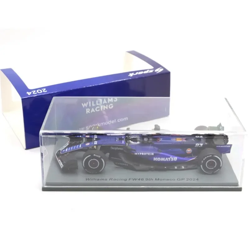 Spark 1/43 Williams FW46 Alkin Monaco Prize 2024 Resin car model, children's collection decoration, a holiday gift for children.