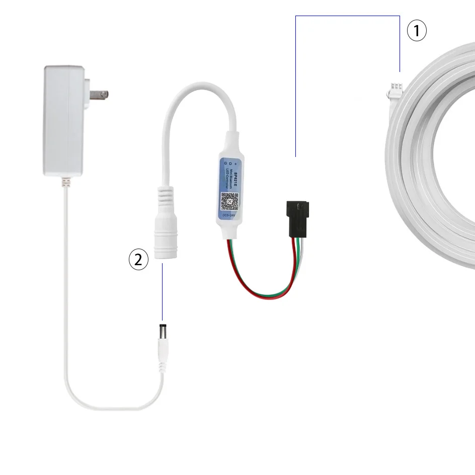 600 Pixel DC 5V 12V 24V SP621E Mini Colorful Bluetooth Music LED Controller Mobile APP Controller WS2812B WS2811