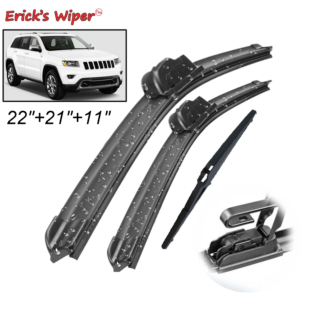 Erick's Wiper Front & Rear Wiper Blades Set Kit For Jeep Grand Cherokee WK2 2013 - 2020 Windshield Windscreen Window 22