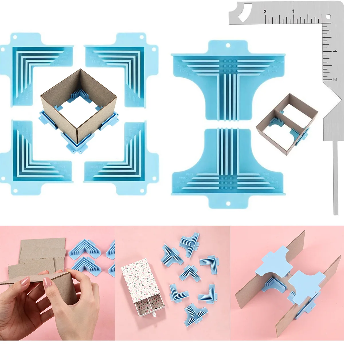 4/6/8/10Pcs Corner Holding Design Corner Assembly Clamps Guides For Chipboard Paper Craft Cartonnage Corner Tool