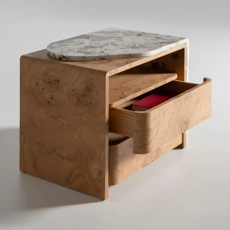 

m Узкие коричневые тумбочки Европейская роскошная милая прикроватная тумбочка из цельного дерева для хранения Современная мебель для дома m