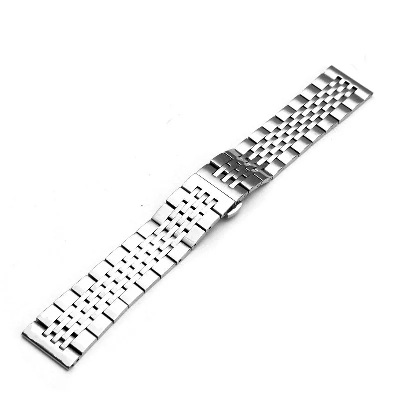 Stainless Steel Solid Steel Belt for Tissot T41 Watch Seven Beads Strap Double Press Butterfly Buckle Watch Band