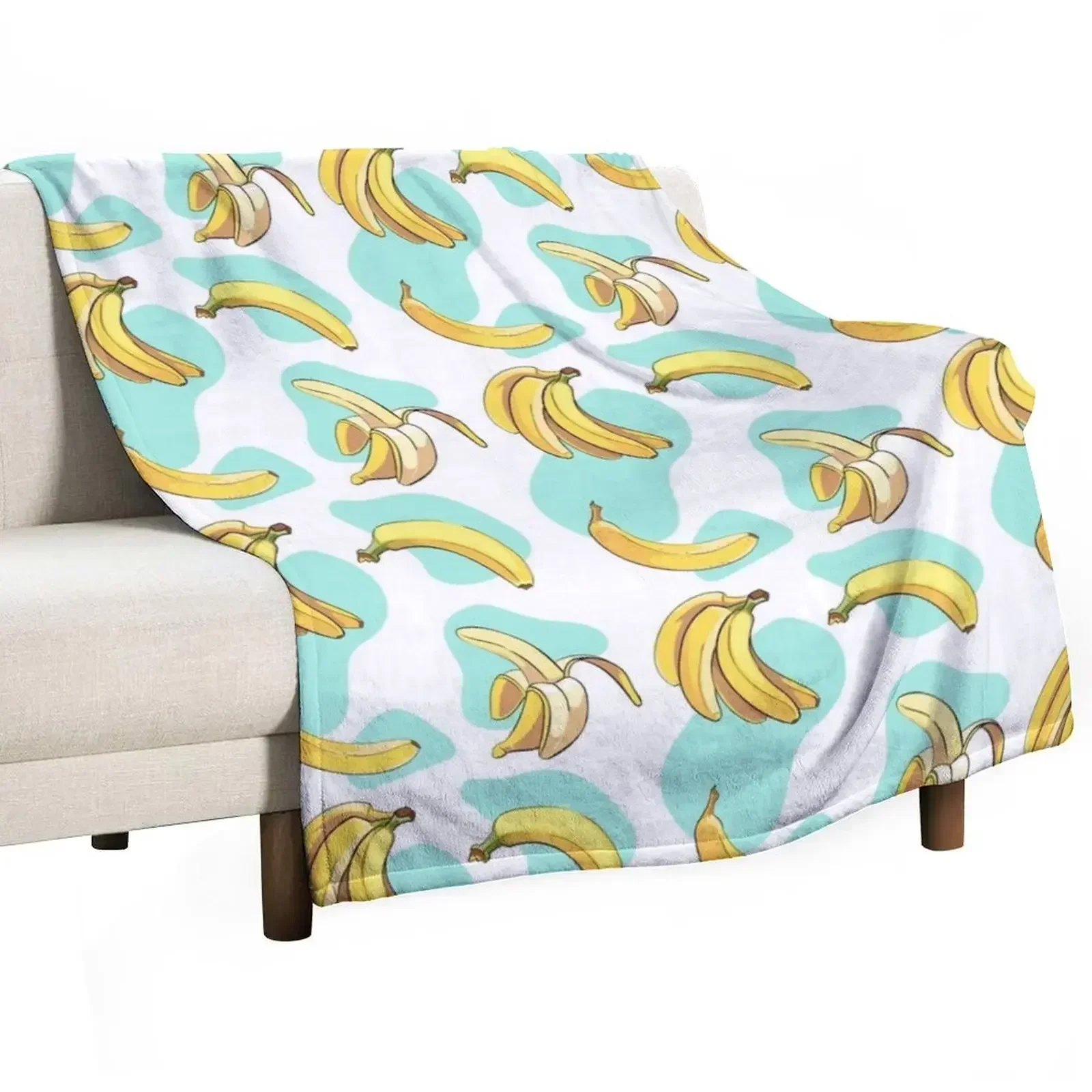 

Banana Pattern Throw Blanket Shaggy bed plaid Travel Blankets