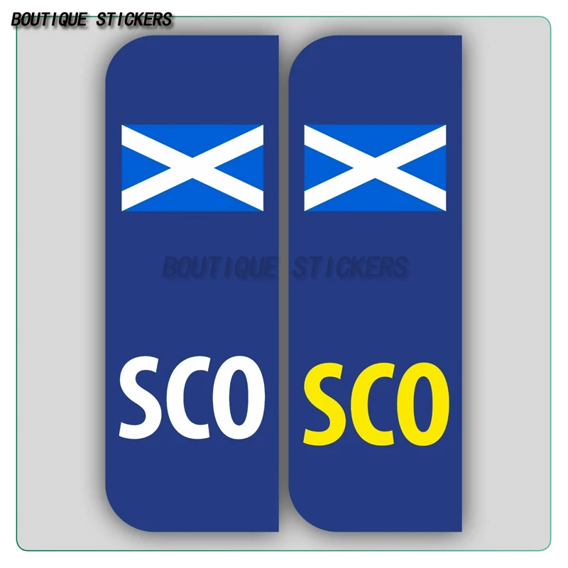 

2 x SCO FLAG SCOTLAND CAR NUMBER PLATE VINYL STICKERS