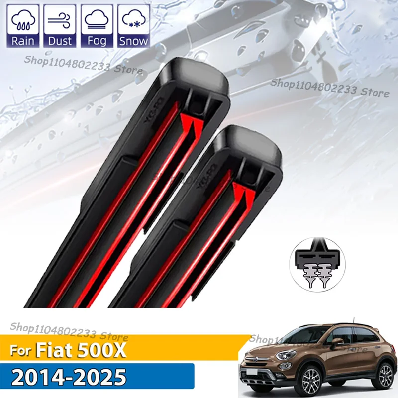 

Front Wiper Blades Set For Fiat 500X 2014 - 2025 Natural Rubber Wiper Windshield Windscreen Window Rain Brushes 26"14"