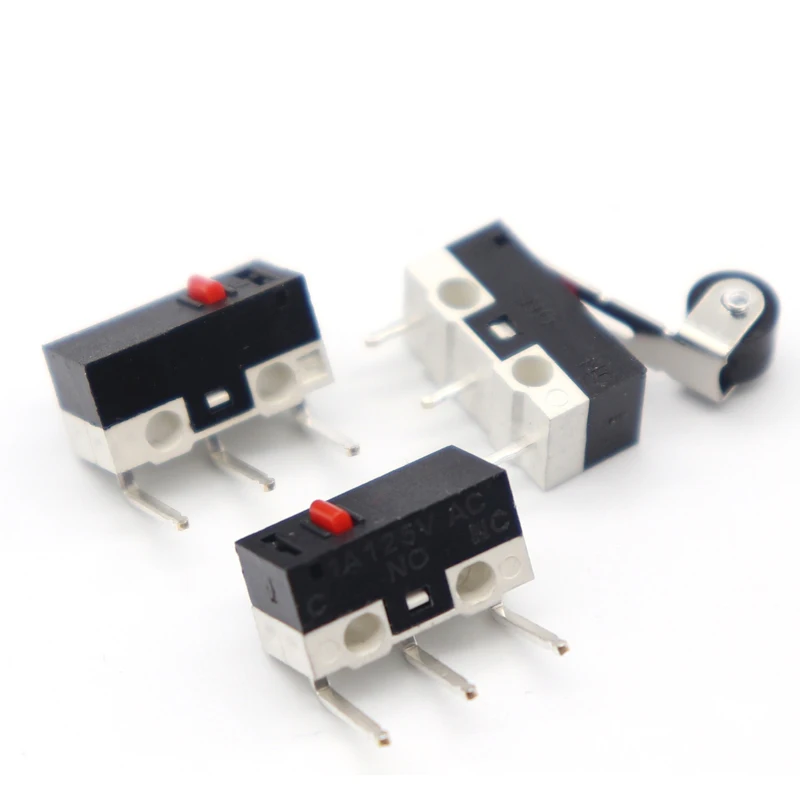Micro Limit Switch Momentary Push Button Switch 1A 125V AC Mouse Switch 3Pins Long Handle Roller Lever Arm SPDT 12* 6 *6mm