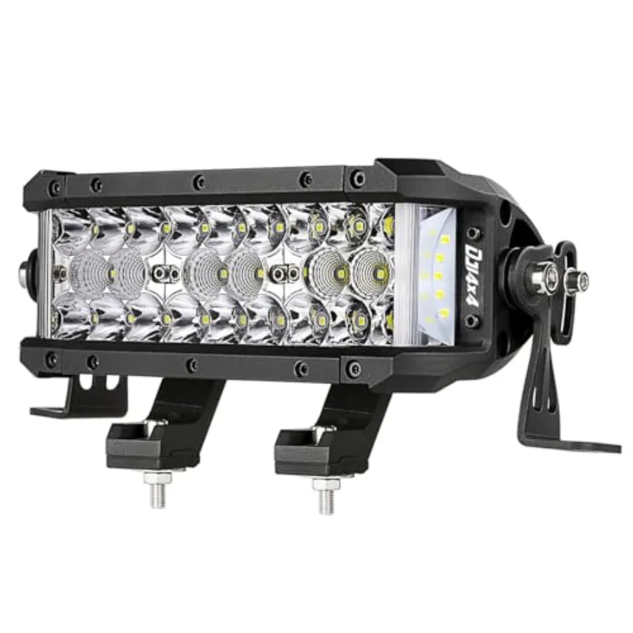 

LED Light Bar 8 Inch 102W Triple Row Side Shooter LED Pods Off Road Spot Flood Combo Beam Waterproof Driving Fog Lights for Tru