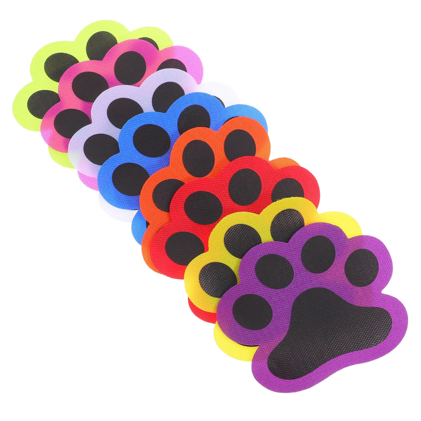 Cat Paw Carpet Markers 36 Pack Reusable Colorful Floor Dots for Classroom Preschool Music Activities