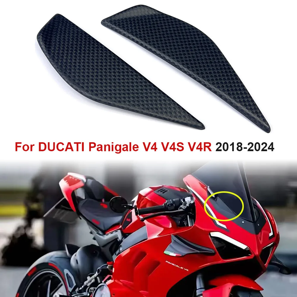 

V4 S 2024 New Motorcycle carbon fiber front fairing trim cap rear view mirror cover For DUCATI Panigale V4 V4S V4R 2018-2023