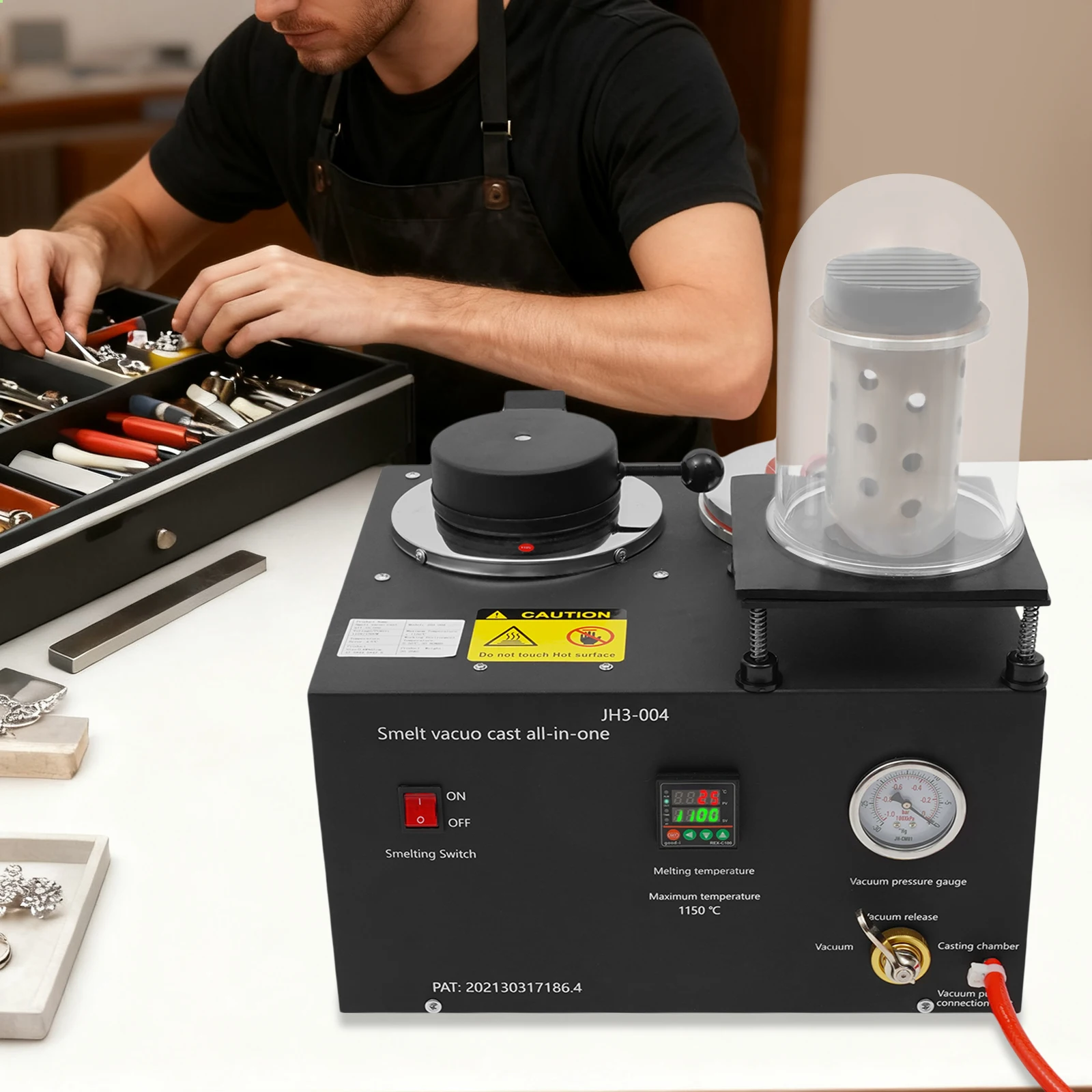 

1/3 HP Jewelry Spot Welding Machine, 1500W Jewelry Lost-Wax Casting Combination Vacuum Casting Machine, Metal Melting Casting