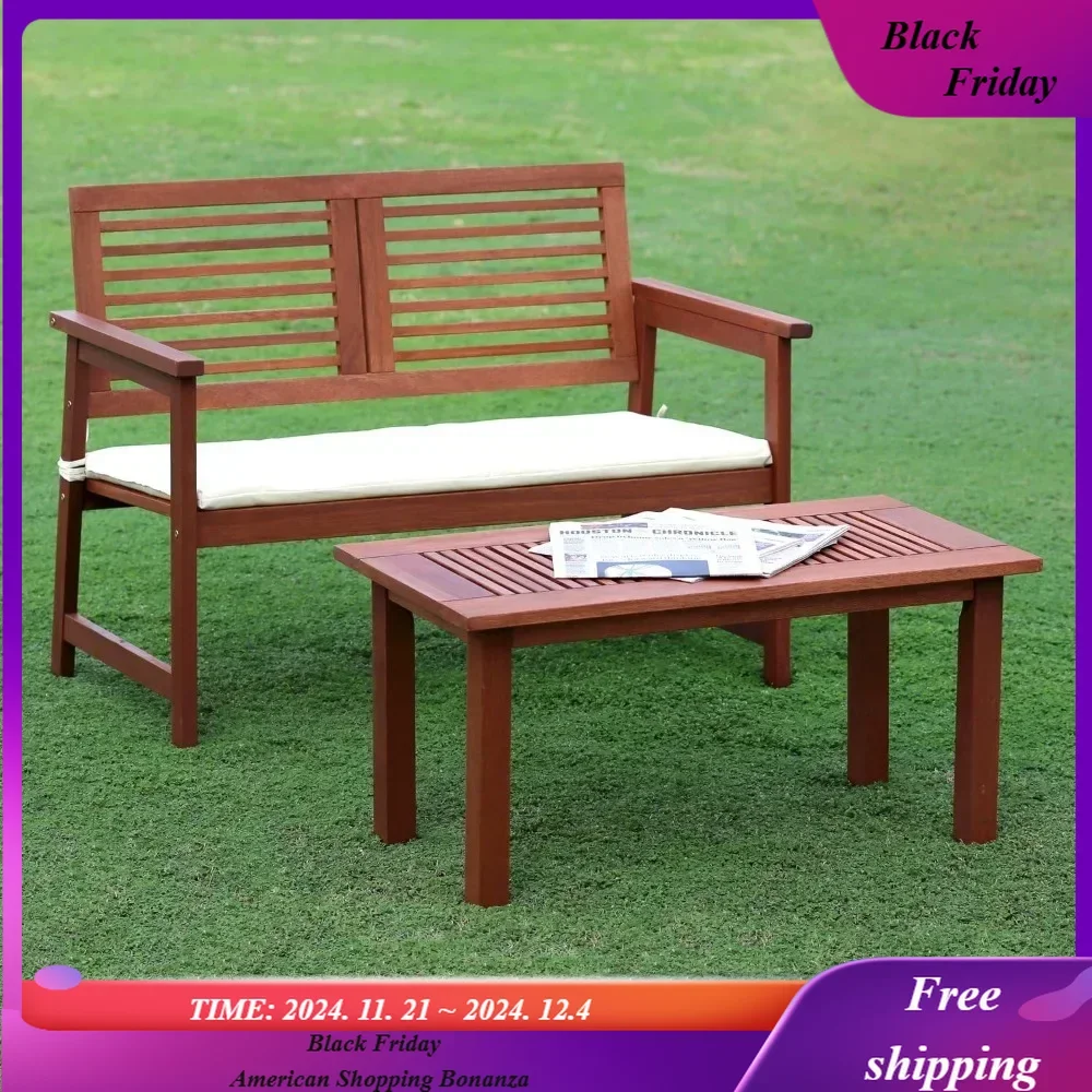 Tioman Hardwood Outdoor Bench in Teak Oil, 22.2