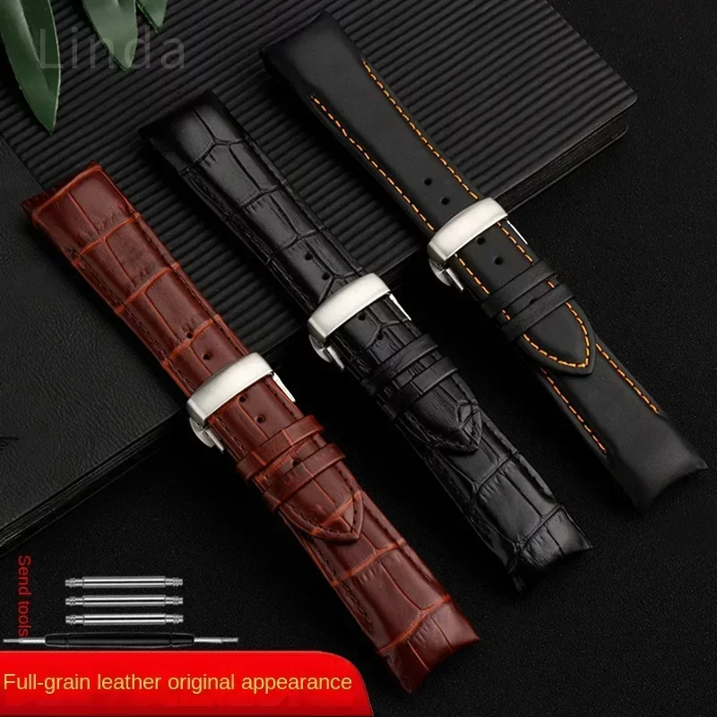 1853 Tissot Couturier T035 prawdziwa skóra pasek do zegarka T035410 T035407 T035617 motylkowy zapięcie męskie bransoletka na nadgarstek