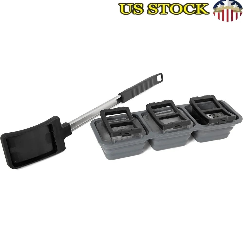 

Stainless Steel Grill Brush with Resin Handle Includes Ice Holders Block Tray Compatible with Gas Charcoal Smokers Ovens