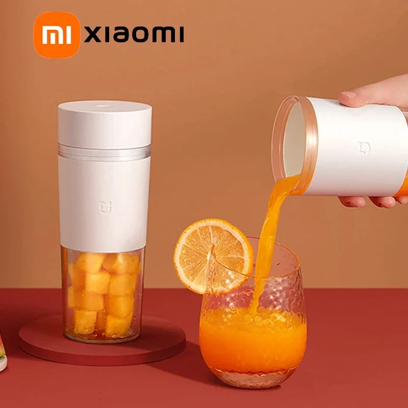 XIAOMI MIJIA Tragbarer Mixer für Shakes und Smoothies, 4 Klingen aus Edelstahl, 300 ml, Reise-Mini-Frucht- und Gemüse-Entsafter-Mixer